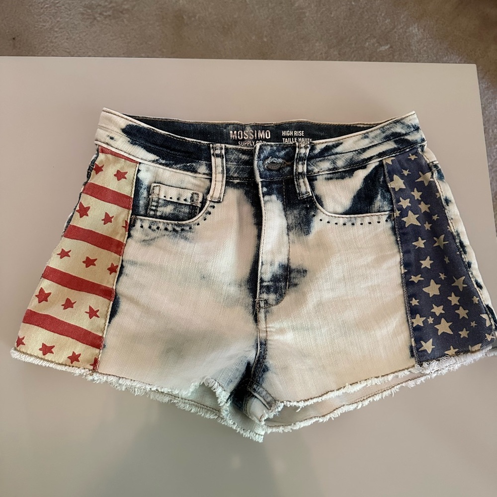 American Flag Jean Shorts